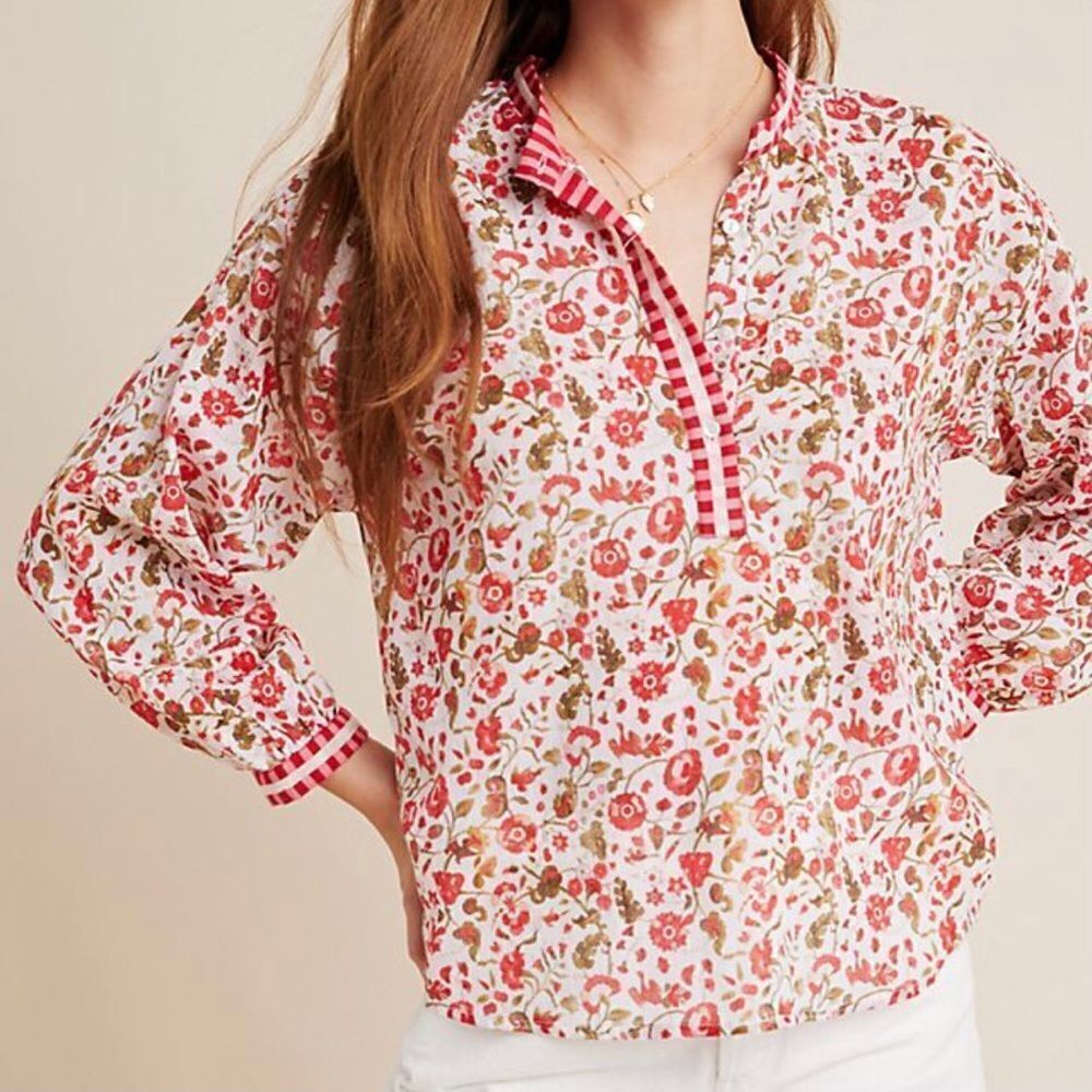 Anthropologie Nikasha Carnation
Floral Blouse Size Small